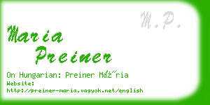 maria preiner business card